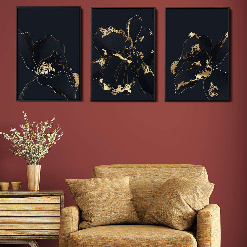 Black And Gold Flowers