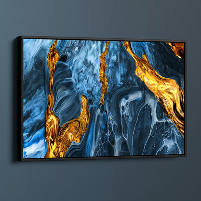 Blue And Gold Marble Abstract