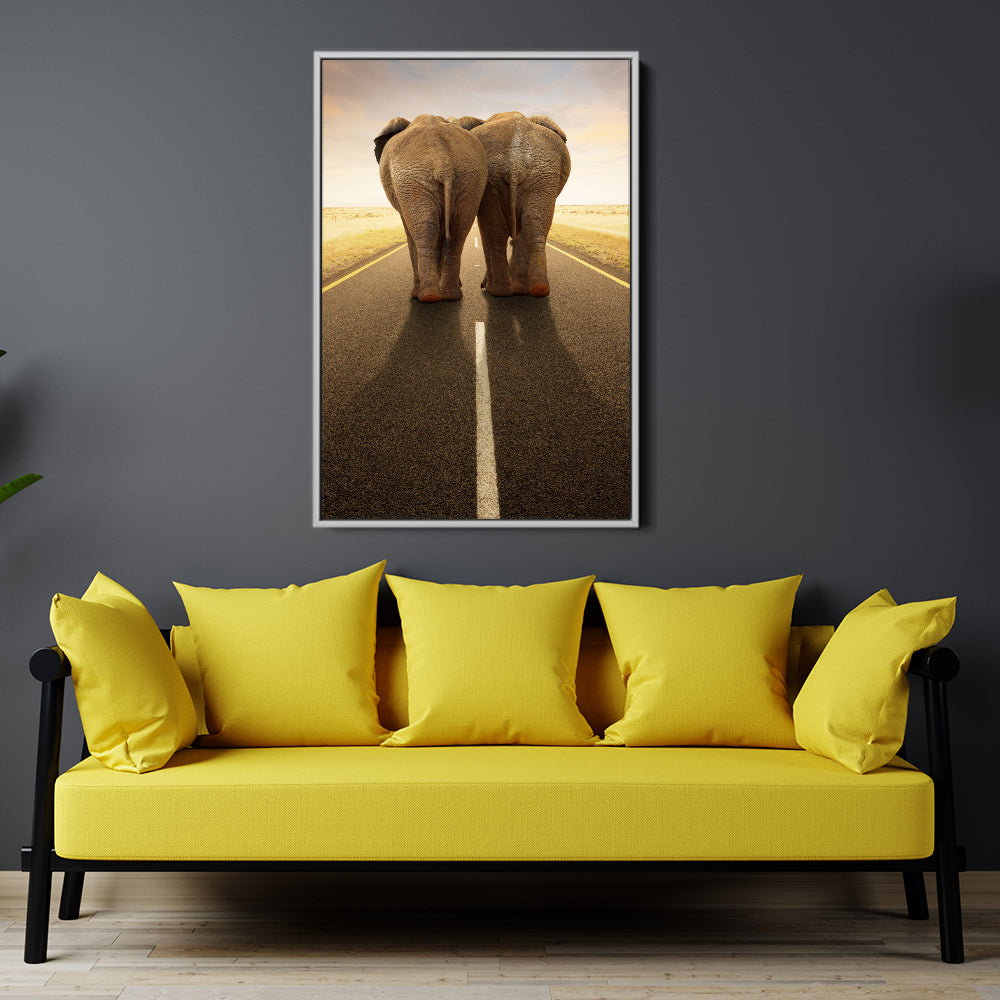 Elephants On The Road
