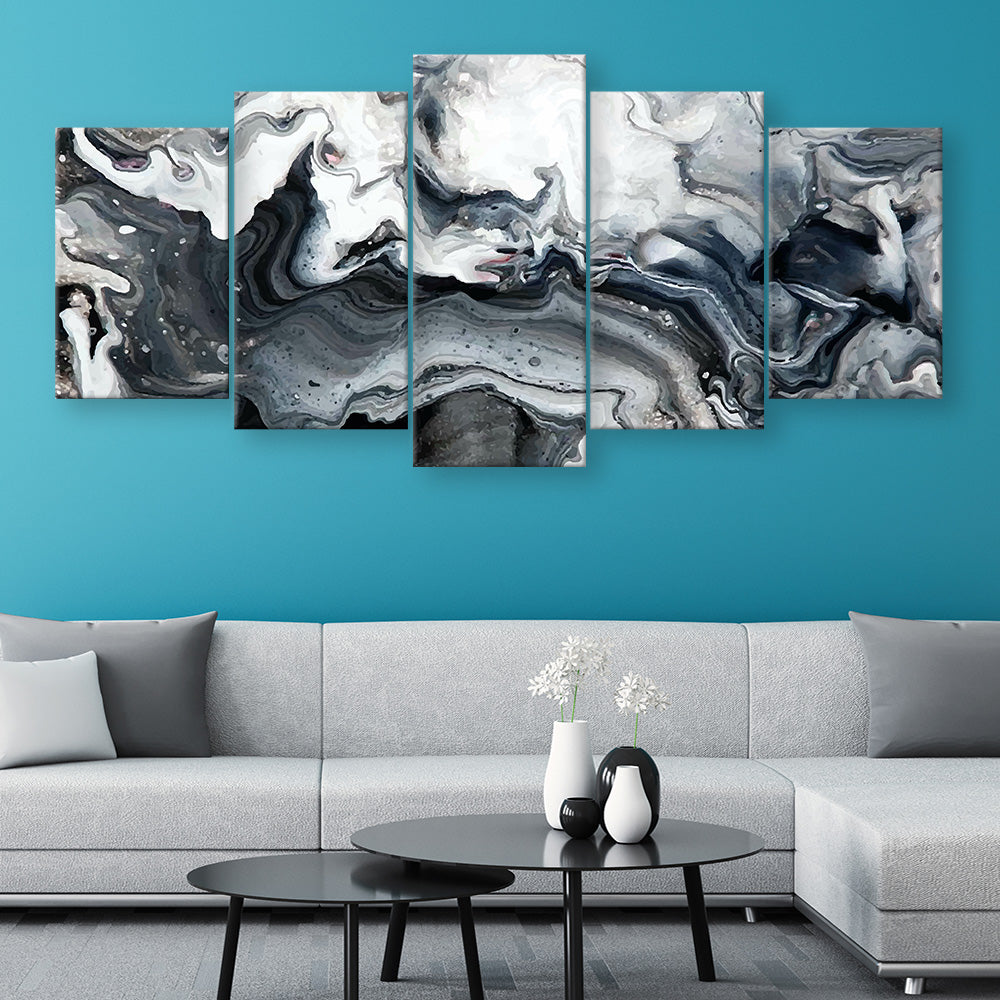 Grey And White Liquid Art