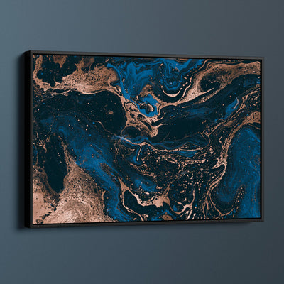 Gold And Navy Liquid Art