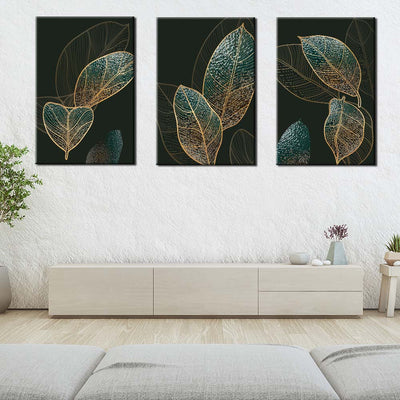Emerald Green And Gold Leaves