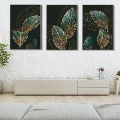 Emerald Green And Gold Leaves