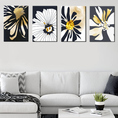 Black White And Gold Floral Collection