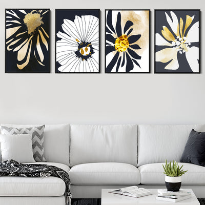 Black White And Gold Floral Collection