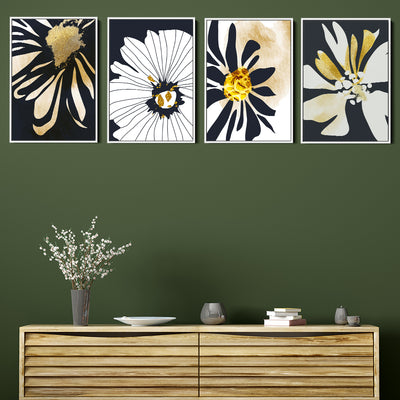 Black White And Gold Floral Collection