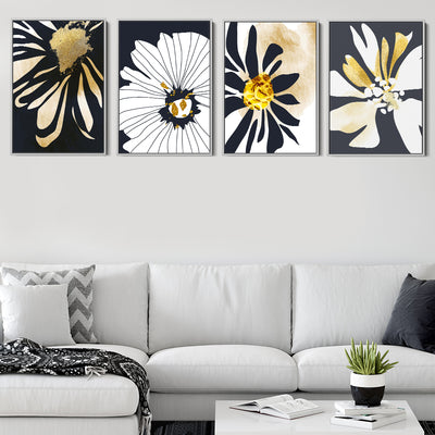 Black White And Gold Floral Collection