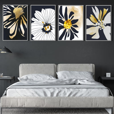 Black White And Gold Floral Collection