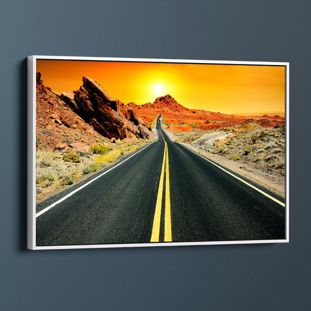 Desert Road Sunset