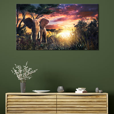 Jungle Elephant Sunset