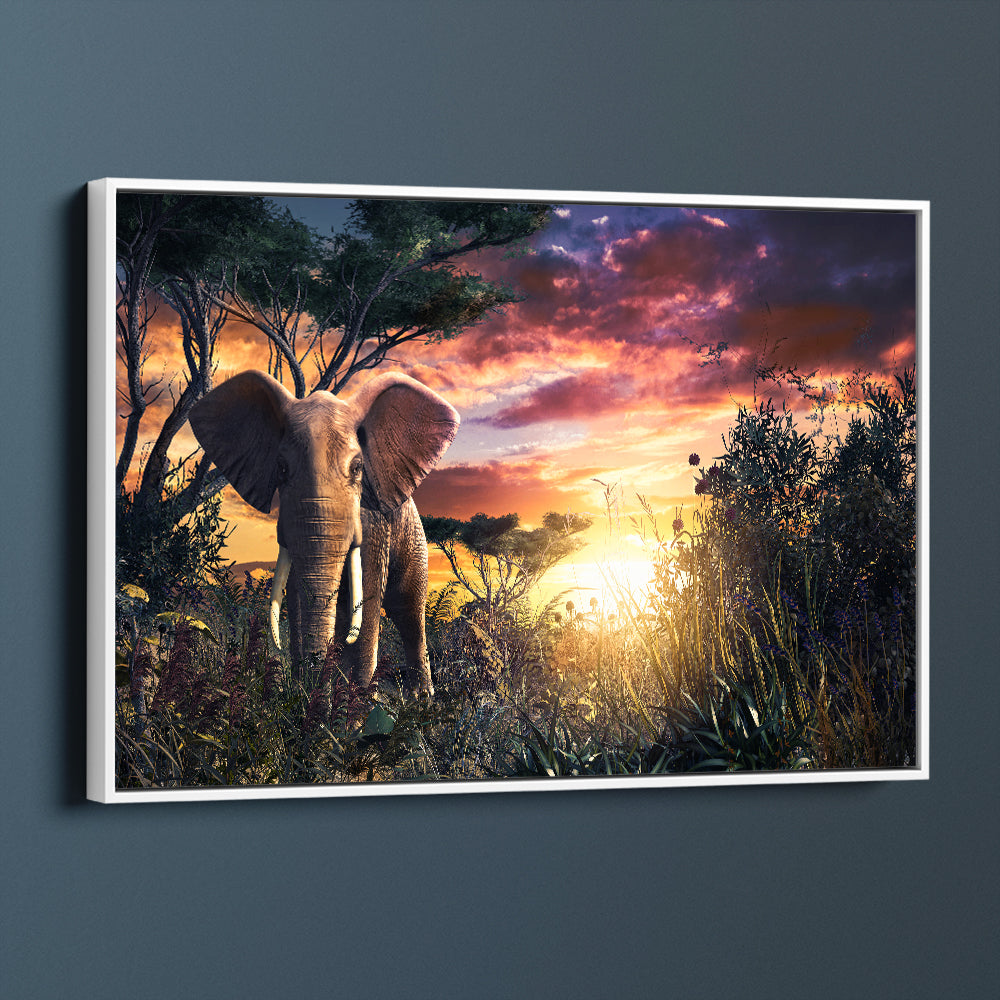 Jungle Elephant Sunset