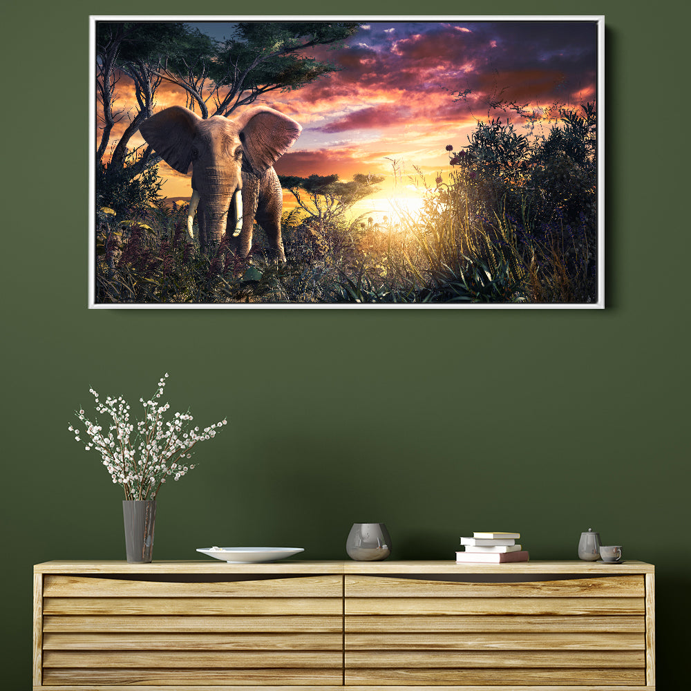 Jungle Elephant Sunset