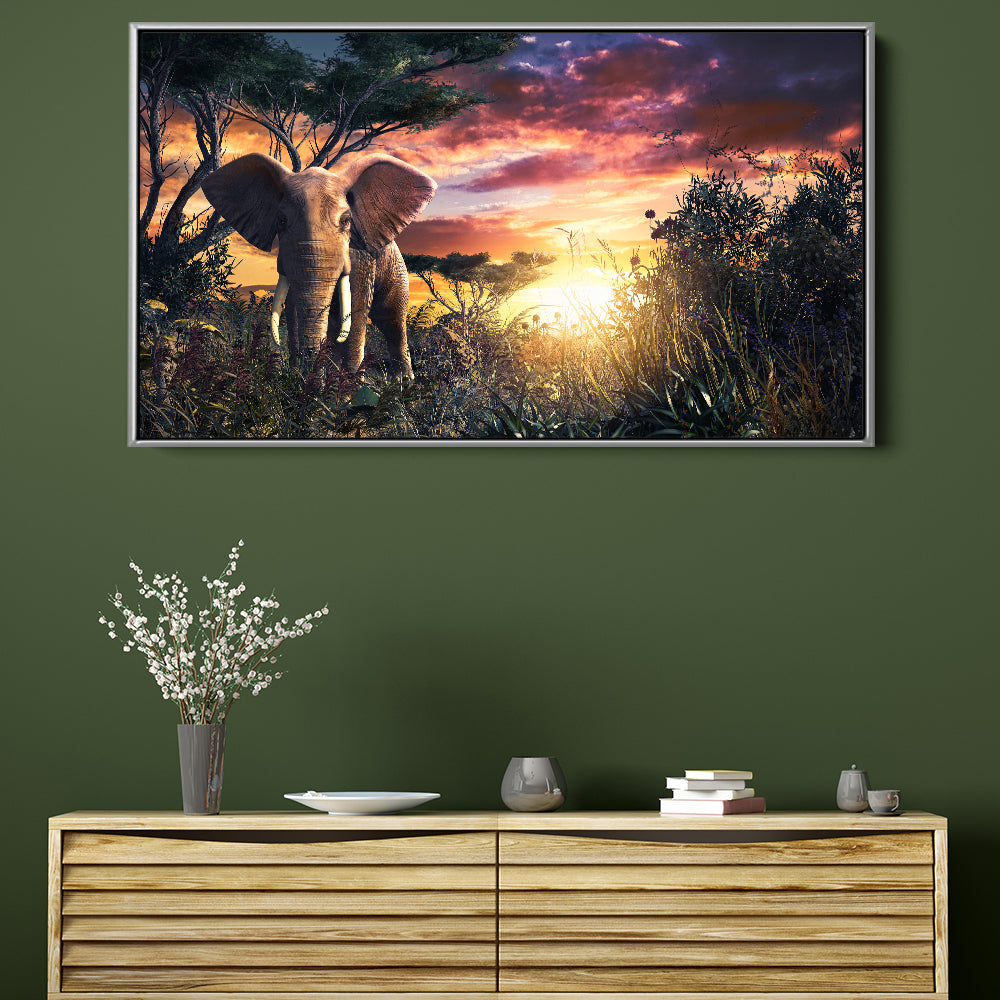 Jungle Elephant Sunset