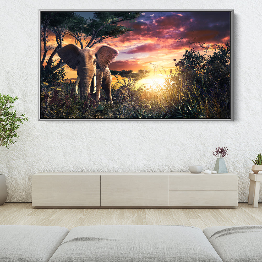 Jungle Elephant Sunset