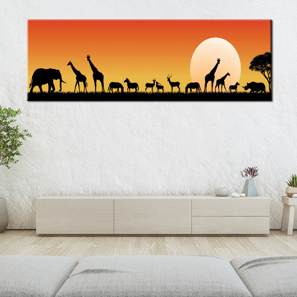 Silhouette Sunset Animals