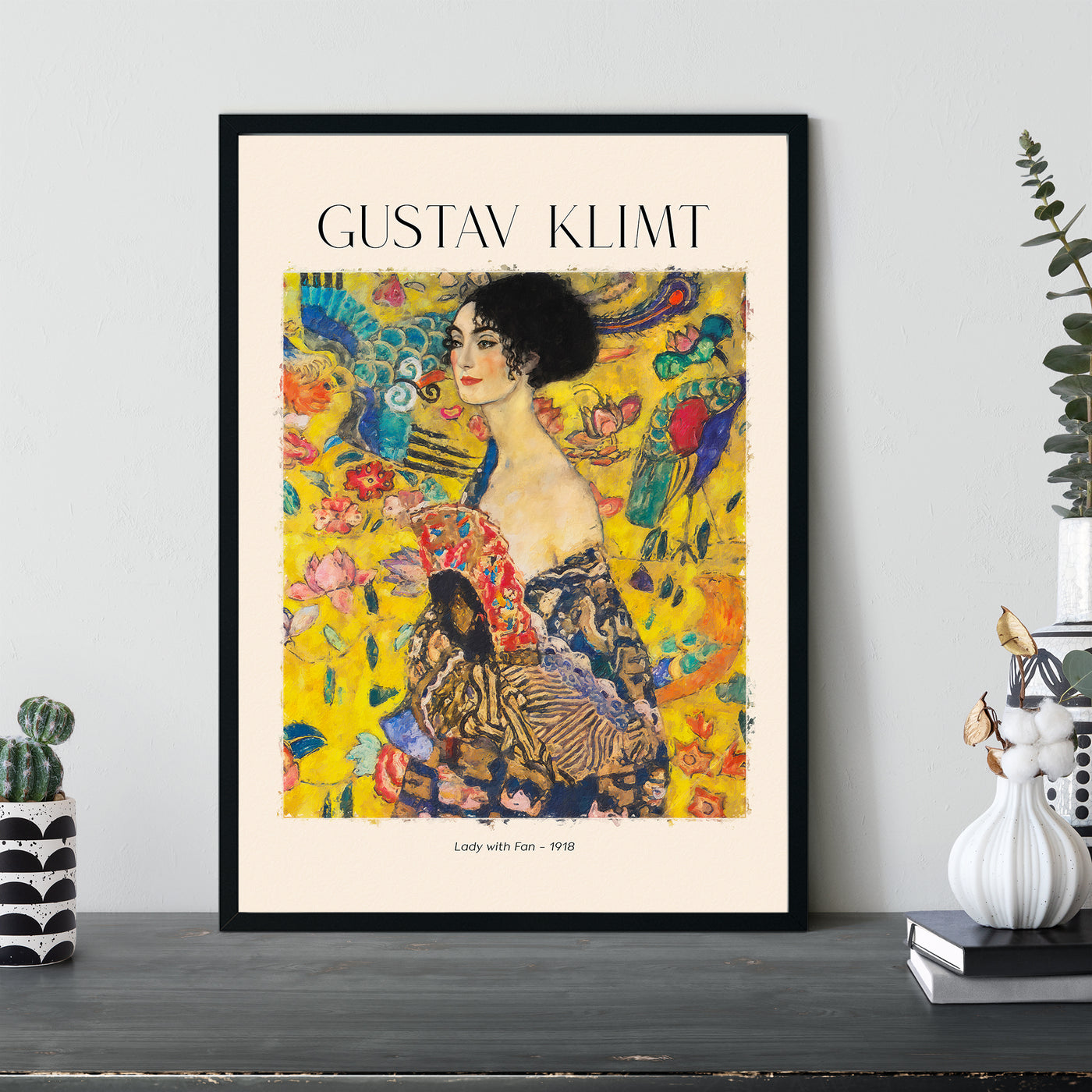 Gustav Klimt Portrait Of Lady With Fun - 1918