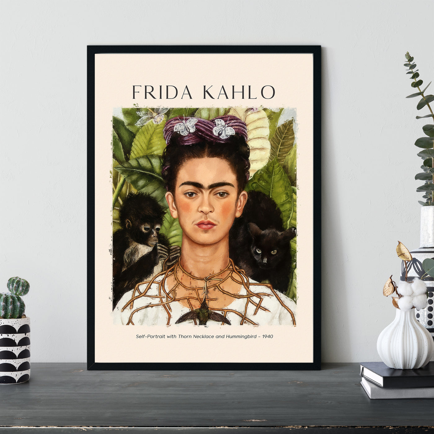 Frida Kahlo - Self Portrait With Thorn Necklace And Hummingbird - 1940