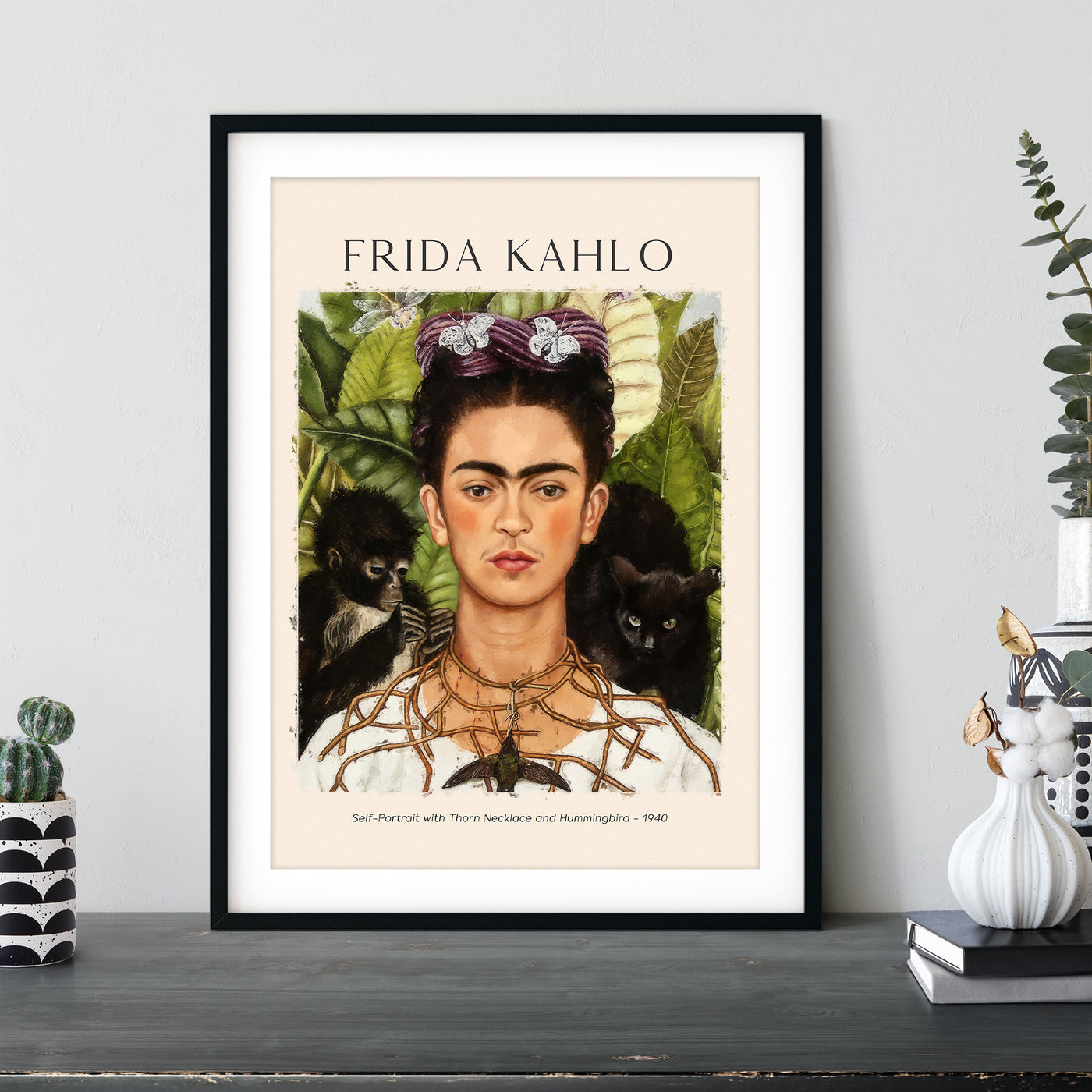 Frida Kahlo - Self Portrait With Thorn Necklace And Hummingbird - 1940