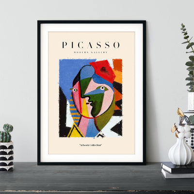 Pablo Picasso - Visage de Femme sur Fond Raye - 1934