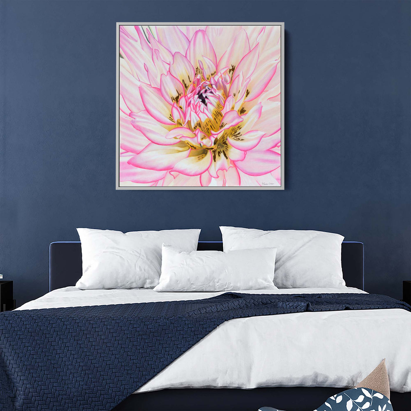 Awakening Pink Blooming Flower Canvas