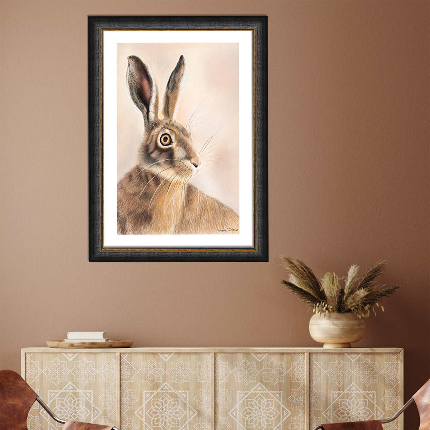 Wild Rust Hare Framed