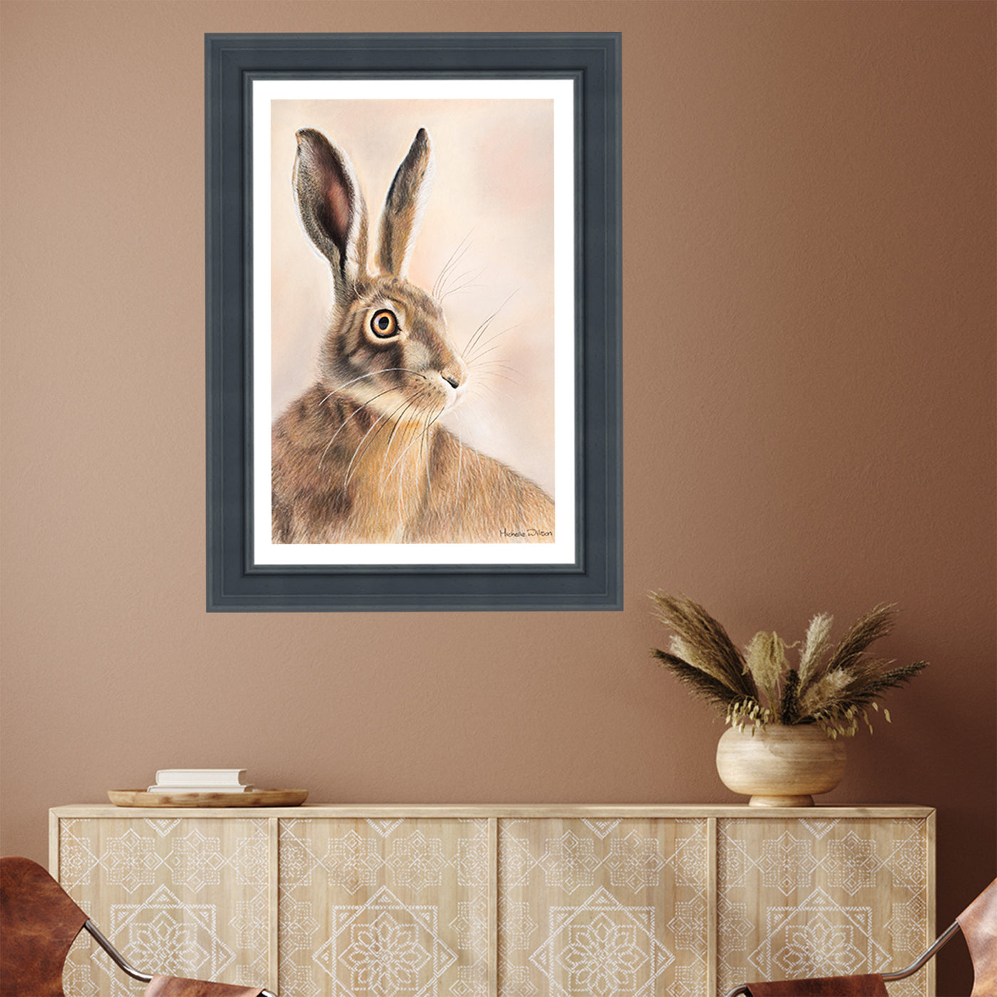 Wild Rust Hare Framed