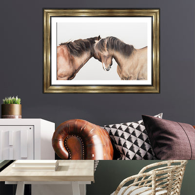 Two Whispering Horses Framed