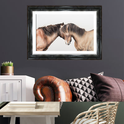 Two Whispering Horses Framed