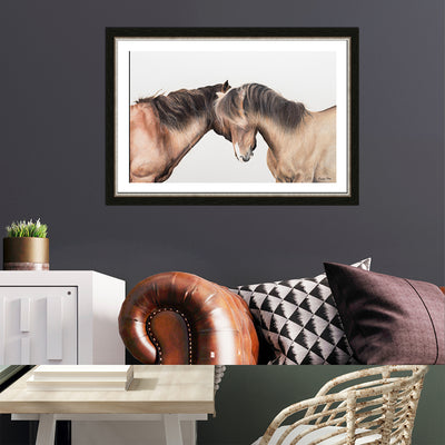 Two Whispering Horses Framed