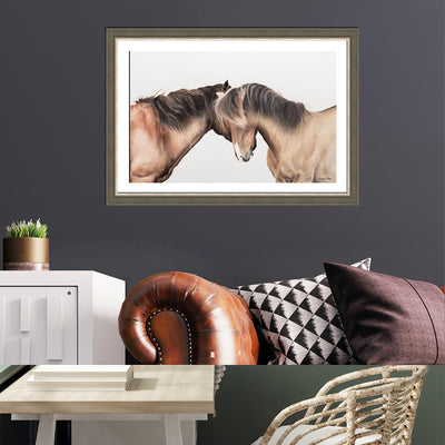 Two Whispering Horses Framed
