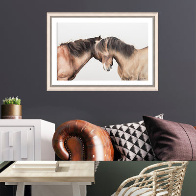 Two Whispering Horses Framed