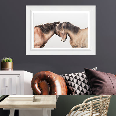Two Whispering Horses Framed
