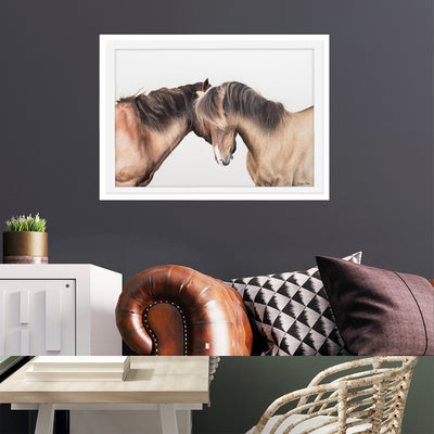 Two Whispering Horses Framed