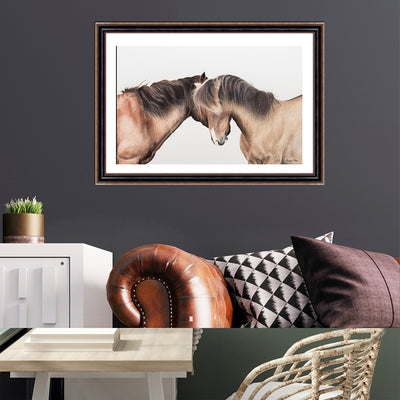 Two Whispering Horses Framed