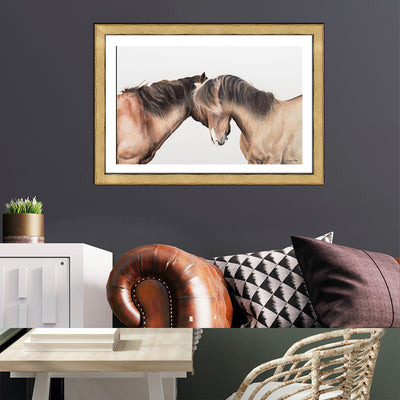 Two Whispering Horses Framed