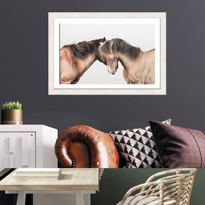 Two Whispering Horses Framed