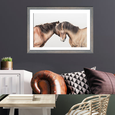 Two Whispering Horses Framed