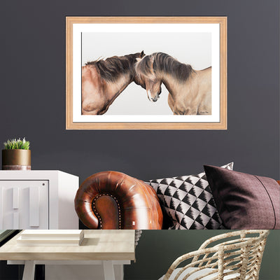 Two Whispering Horses Framed