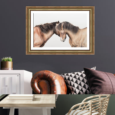 Two Whispering Horses Framed