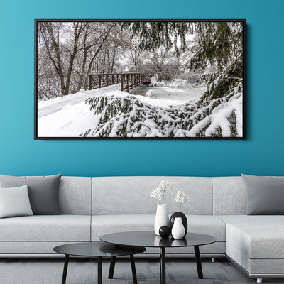 Minnesota Forest Snowy Bridge