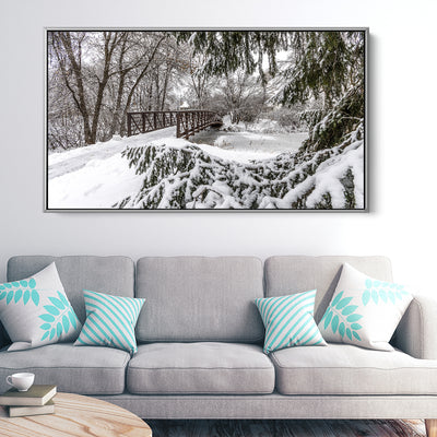 Minnesota Forest Snowy Bridge